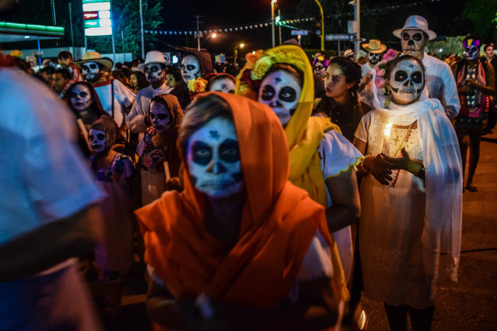 Day of the Dead skull parade in Merida, Mexico
